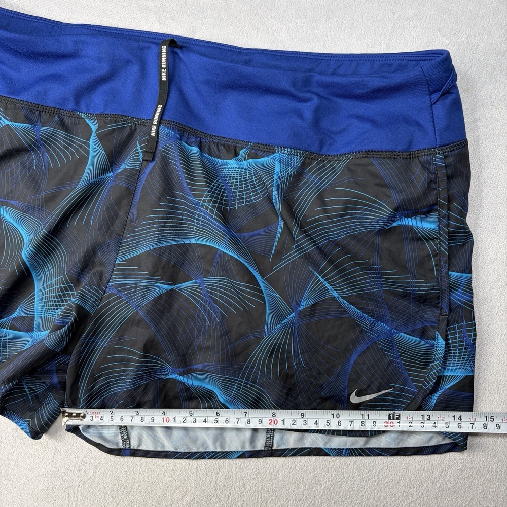 Nike Shorts Women's Size 2XL Dri-Fit Running Shorts Black Blue Activewear - Picture 8 of 11